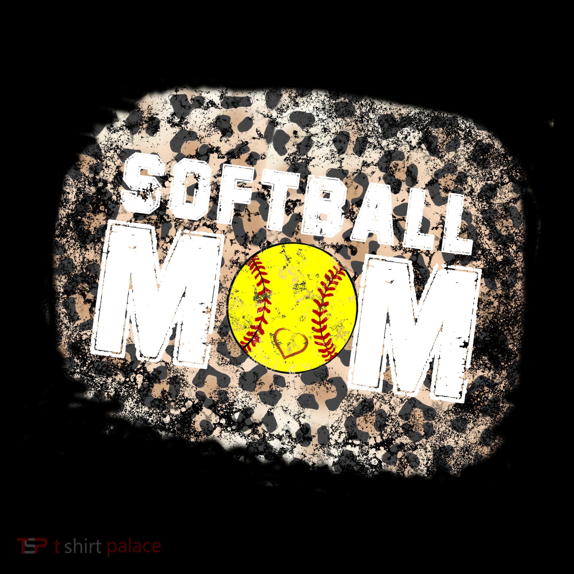 Softball Mom leopard Background Polo