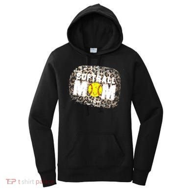 Softball Mom leopard Background Women's Hoodie