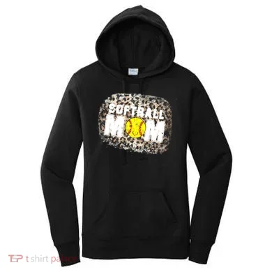 Softball Mom leopard Background Women's Hoodie