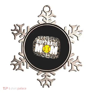 Softball Mom leopard Background Ornament