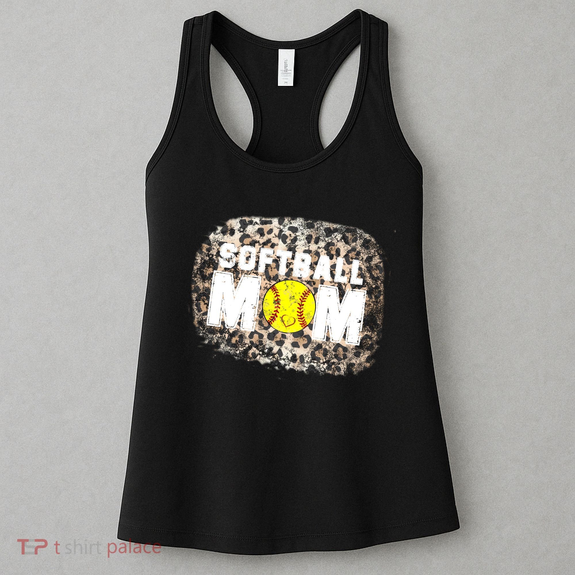 Softball Mom leopard Background Women's Tank Top