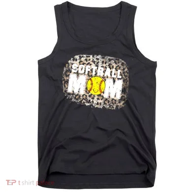 Softball Mom leopard Background Tank Top
