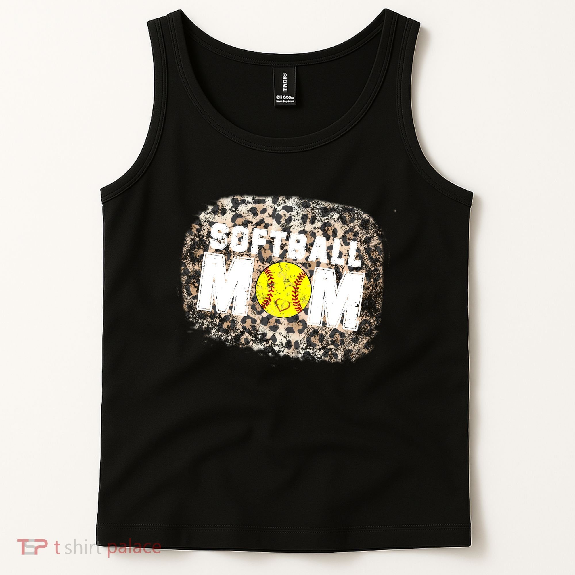 Softball Mom leopard Background Tank Top
