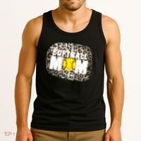 Softball Mom leopard Background Tank Top thumb 3