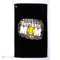 Softball Mom leopard Background Golf Towel thumb 0
