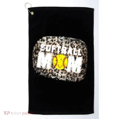 Softball Mom leopard Background Golf Towel