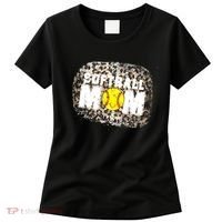 Softball Mom leopard Background Women's T-Shirt thumb 0