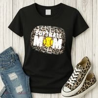 Softball Mom leopard Background Women's T-Shirt thumb 3