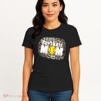 Softball Mom leopard Background Women's T-Shirt thumb 4