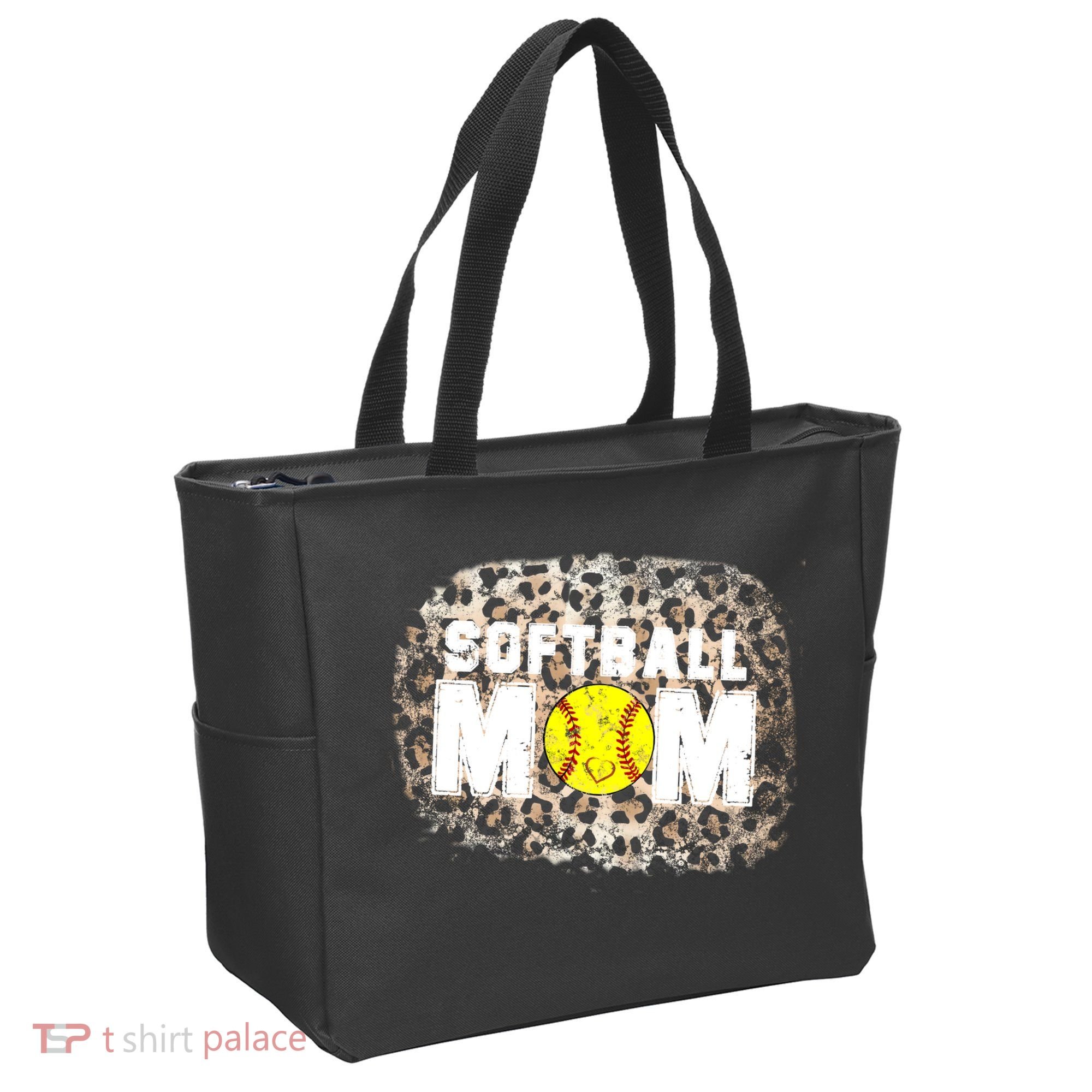 Softball Mom leopard Background Tote Bag
