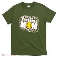 Softball Mom leopard Background T-Shirt thumb 0