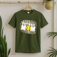 Softball Mom leopard Background T-Shirt thumb 2