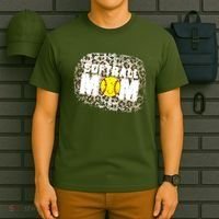 Softball Mom leopard Background T-Shirt thumb 6