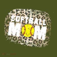 Softball Mom leopard Background T-Shirt thumb 7
