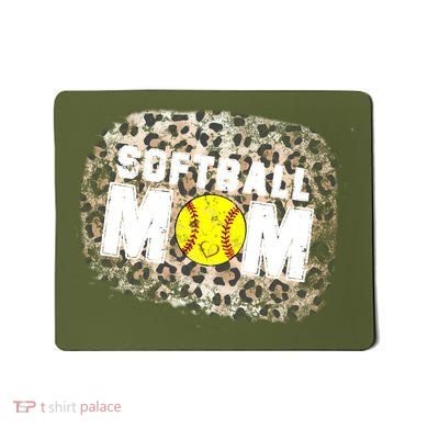 Softball Mom leopard Background Mousepad