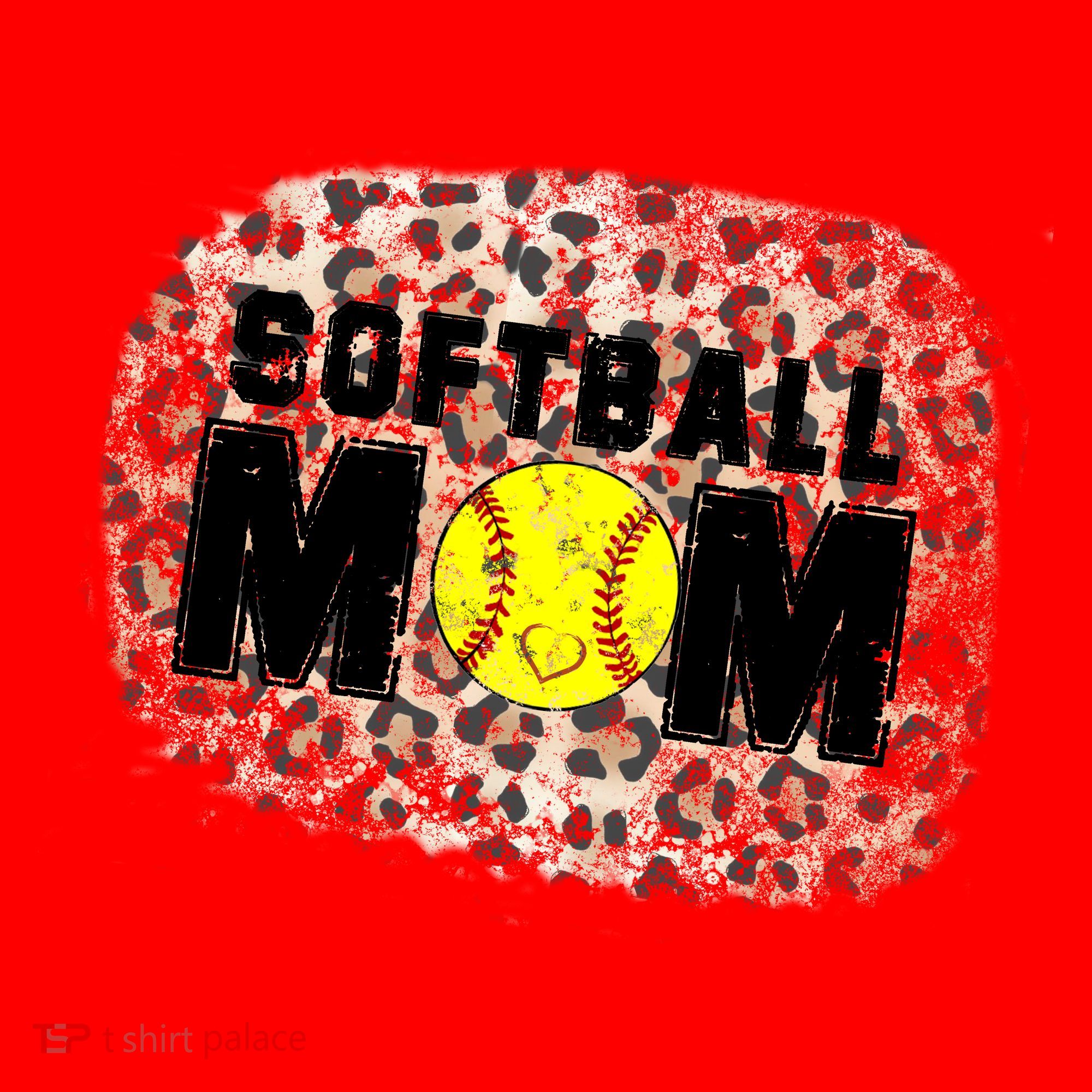 Softball Mom leopard Background Santa Hat