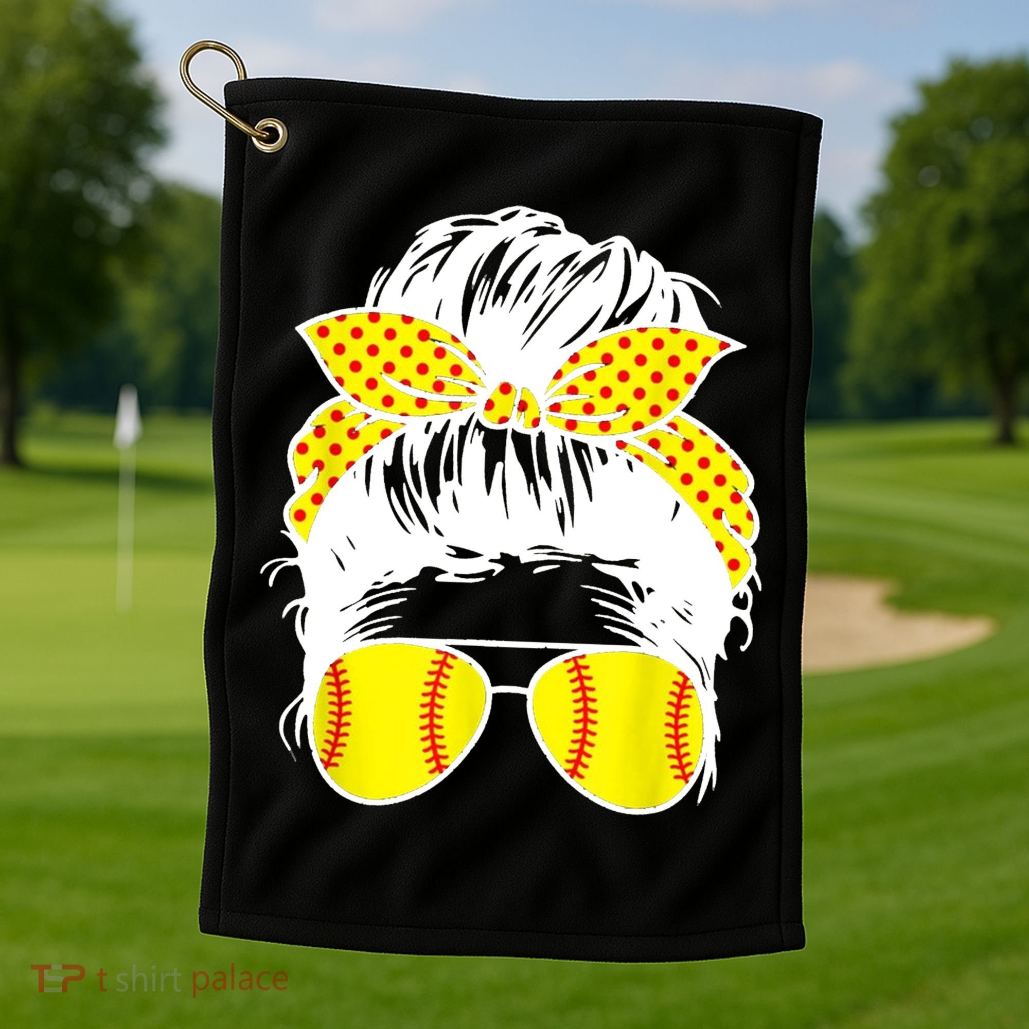 Softball Mom Sunglasses Golf Towel