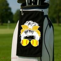 Softball Mom Sunglasses Golf Towel thumb 2