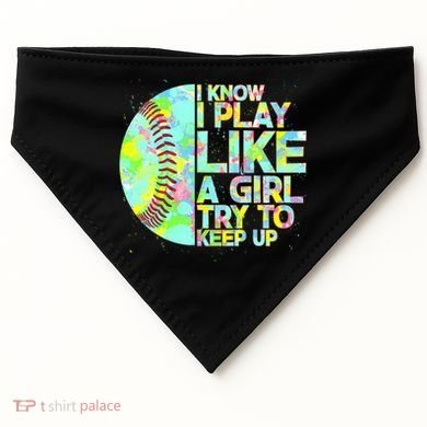 Softball Play Like A Girl USA-Made Doggie Bandana