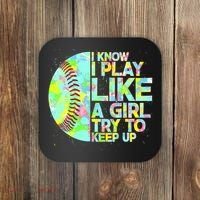 Softball Play Like A Girl Coaster thumb 0