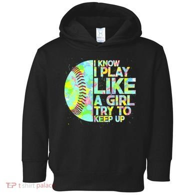 Softball Play Like A Girl Toddler Hoodie