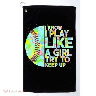 Softball Play Like A Girl Golf Towel