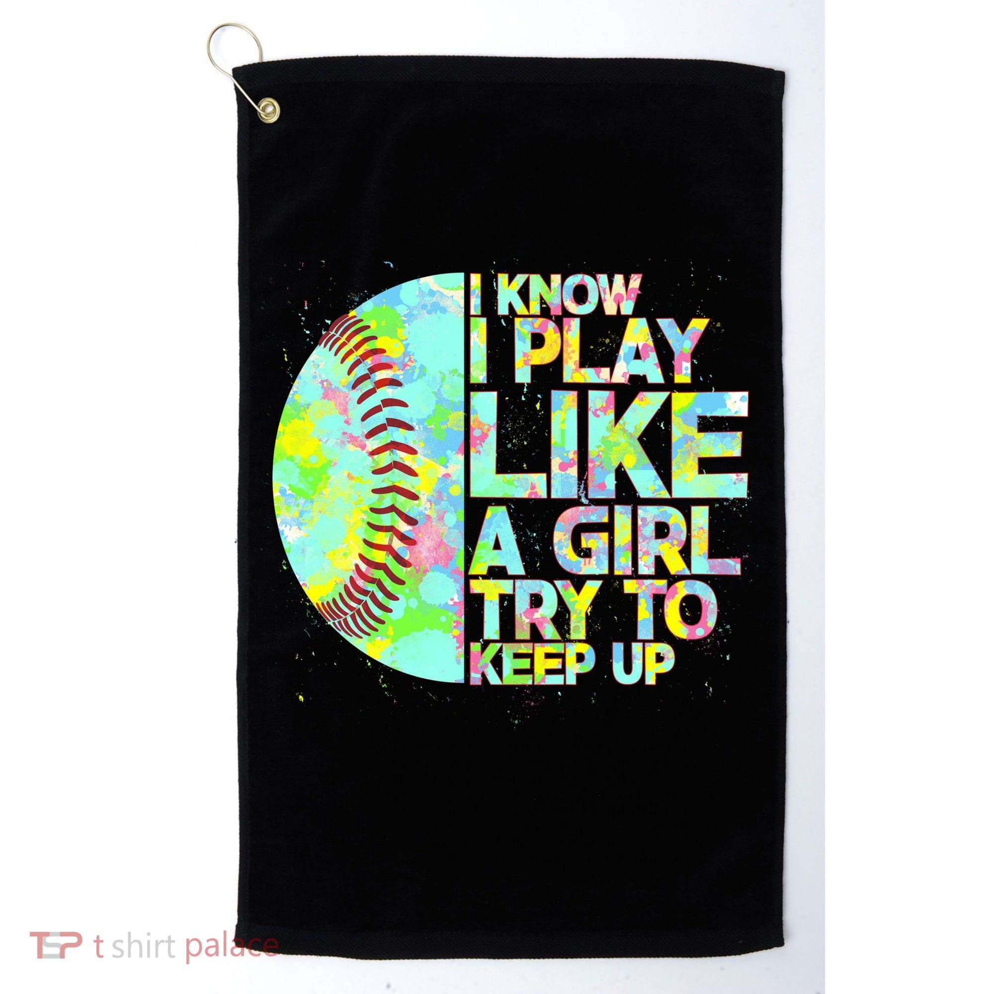 Softball Play Like A Girl Golf Towel