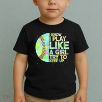 Softball Play Like A Girl Toddler T-Shirt thumb 2