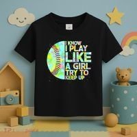 Softball Play Like A Girl Toddler T-Shirt thumb 3