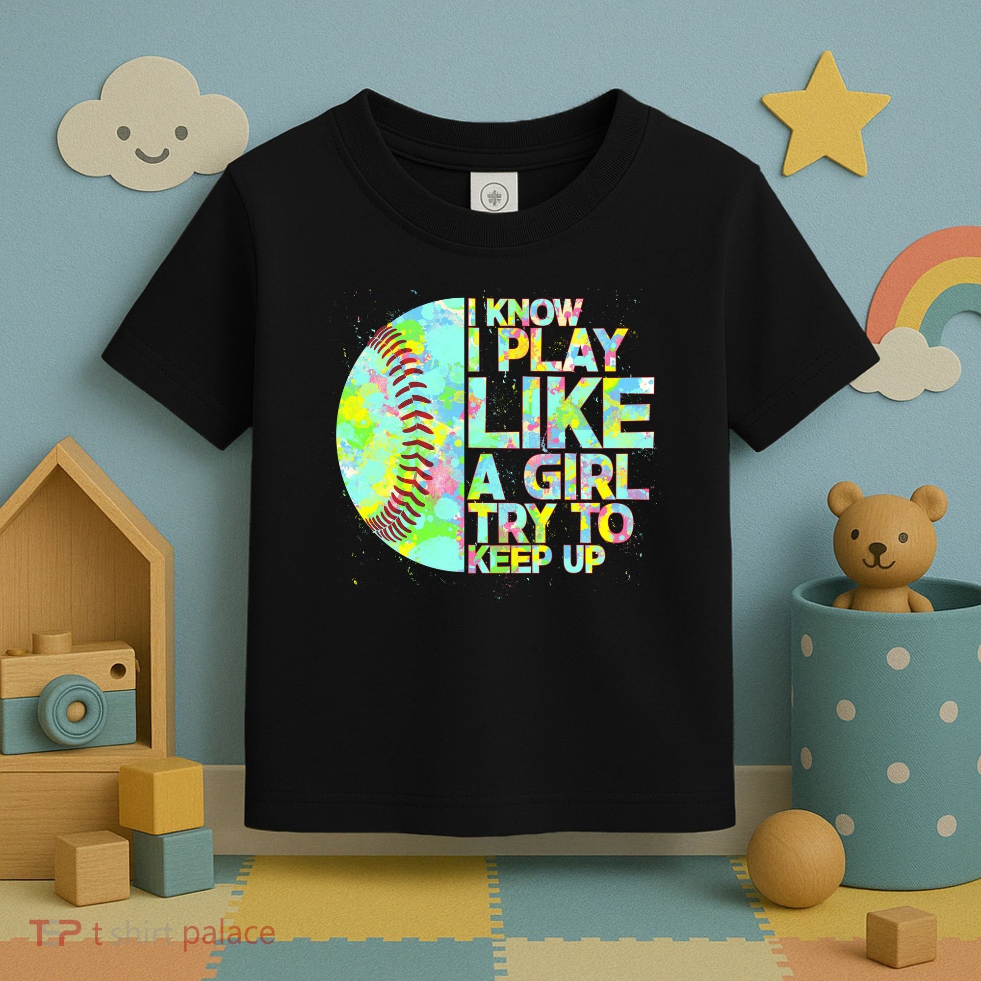 Softball Play Like A Girl Toddler T-Shirt