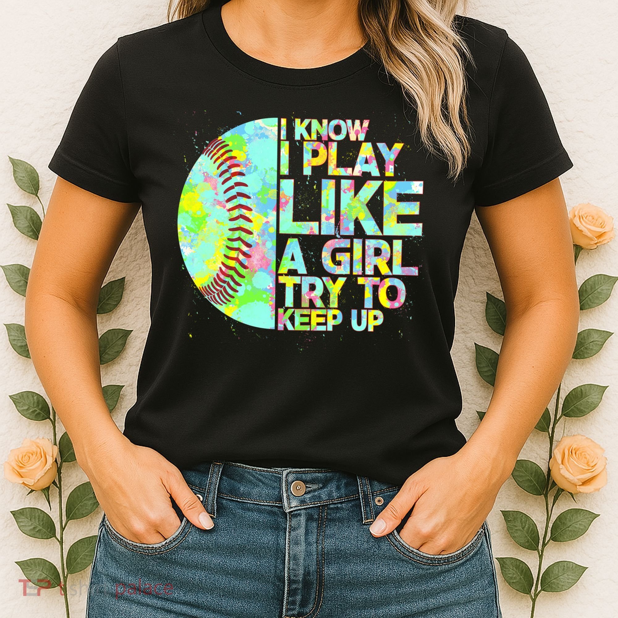 Softball Play Like A Girl Women's T-Shirt