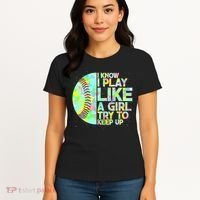 Softball Play Like A Girl Women's T-Shirt thumb 4