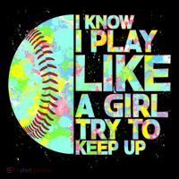 Softball Play Like A Girl Kids Sweatshirt thumb 2