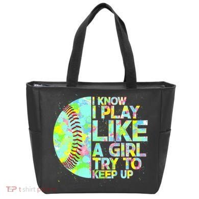 Softball Play Like A Girl Tote Bag