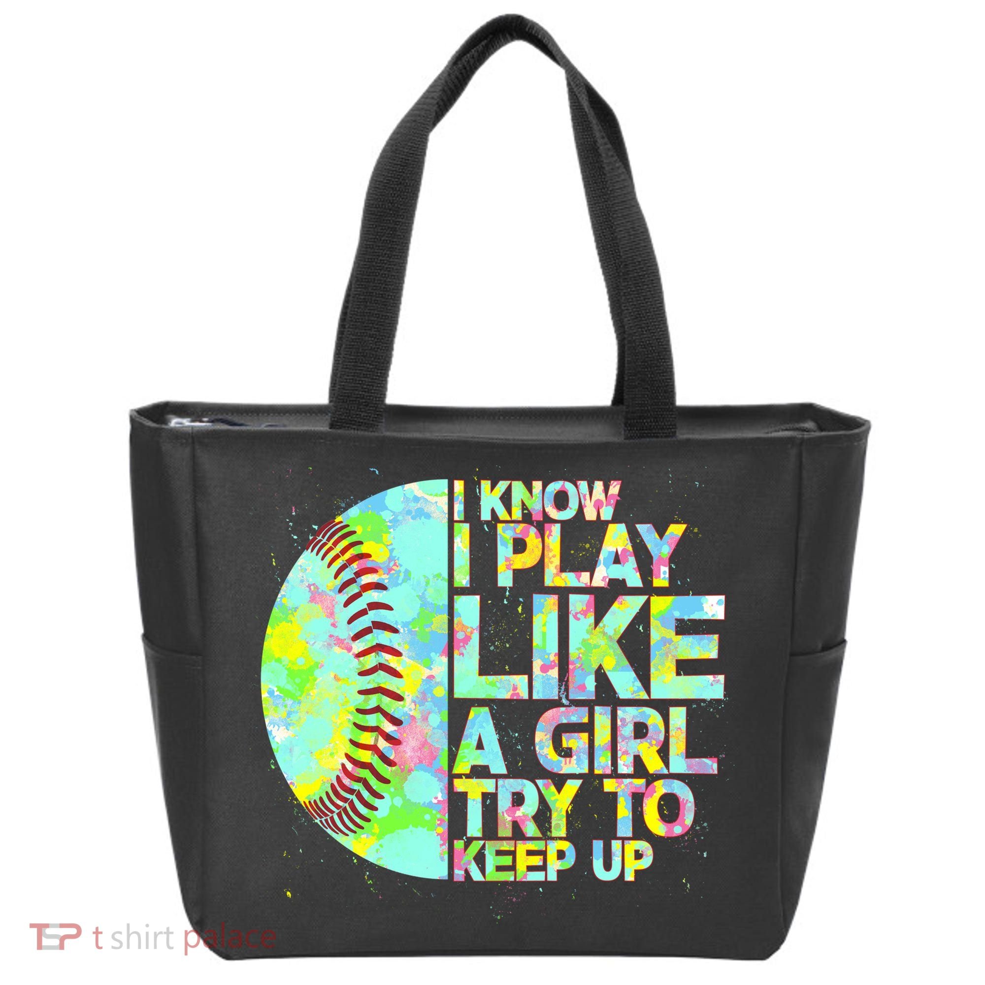Softball Play Like A Girl Tote Bag