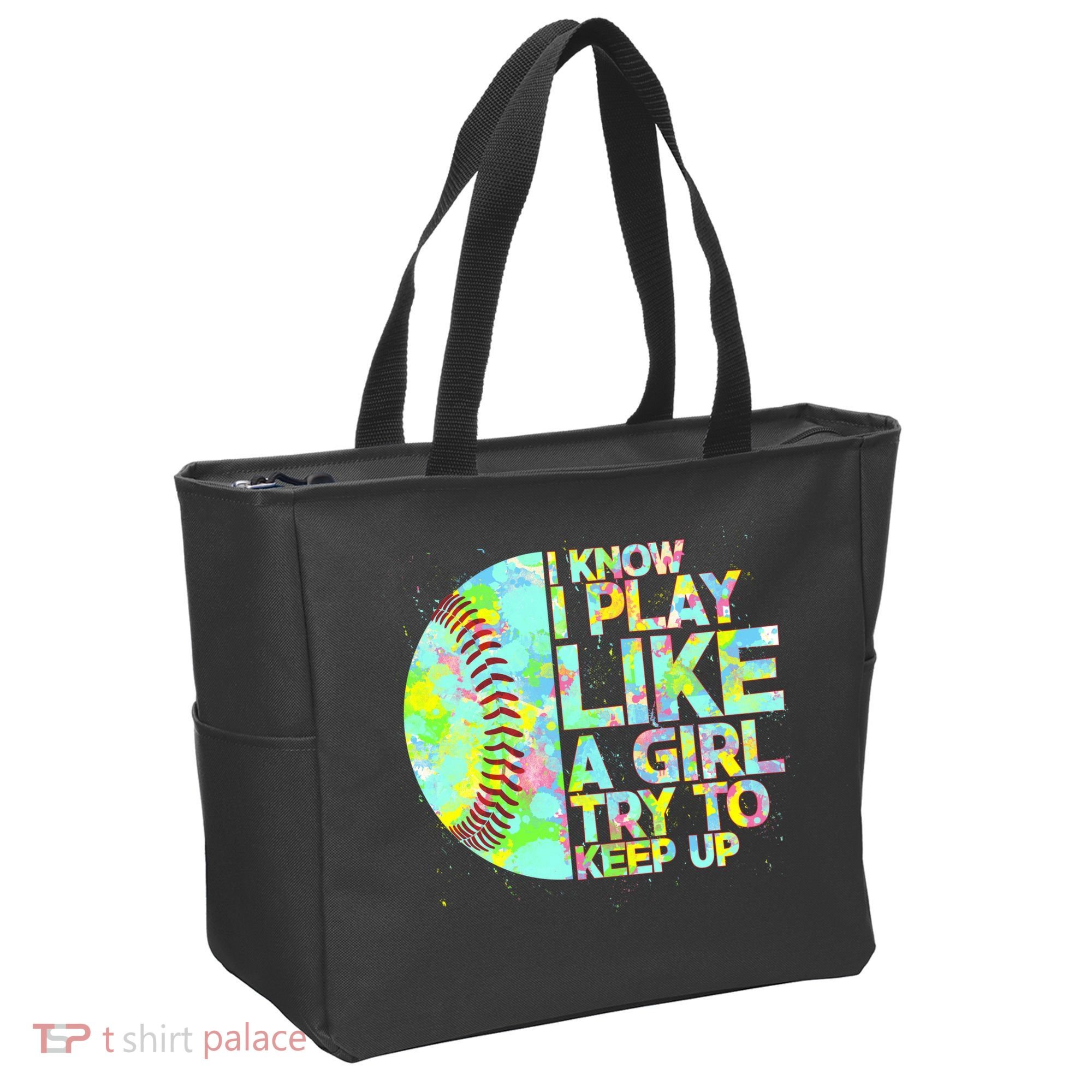 Softball Play Like A Girl Tote Bag