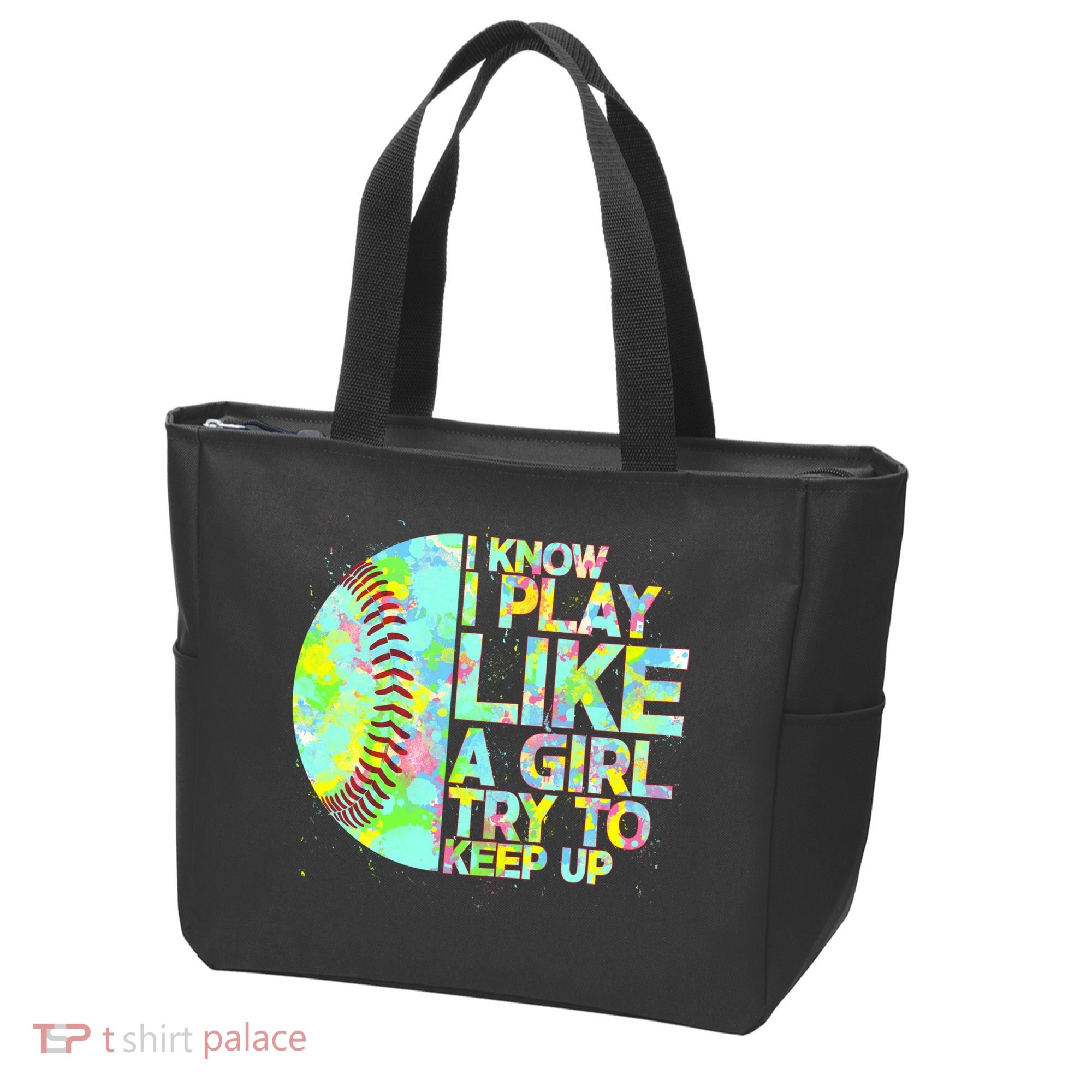 Softball Play Like A Girl Tote Bag