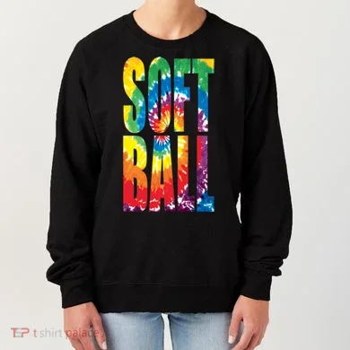 Softball Retro Tie Dye Women's Sweatshirt