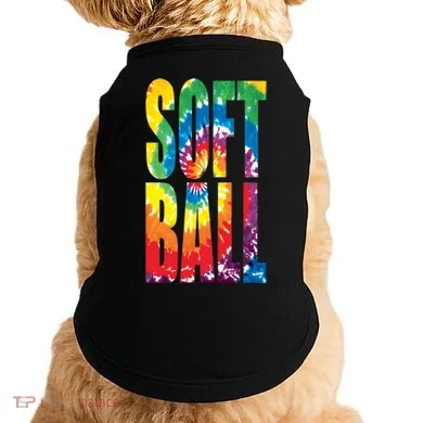 Softball Retro Tie Dye Doggie Tank