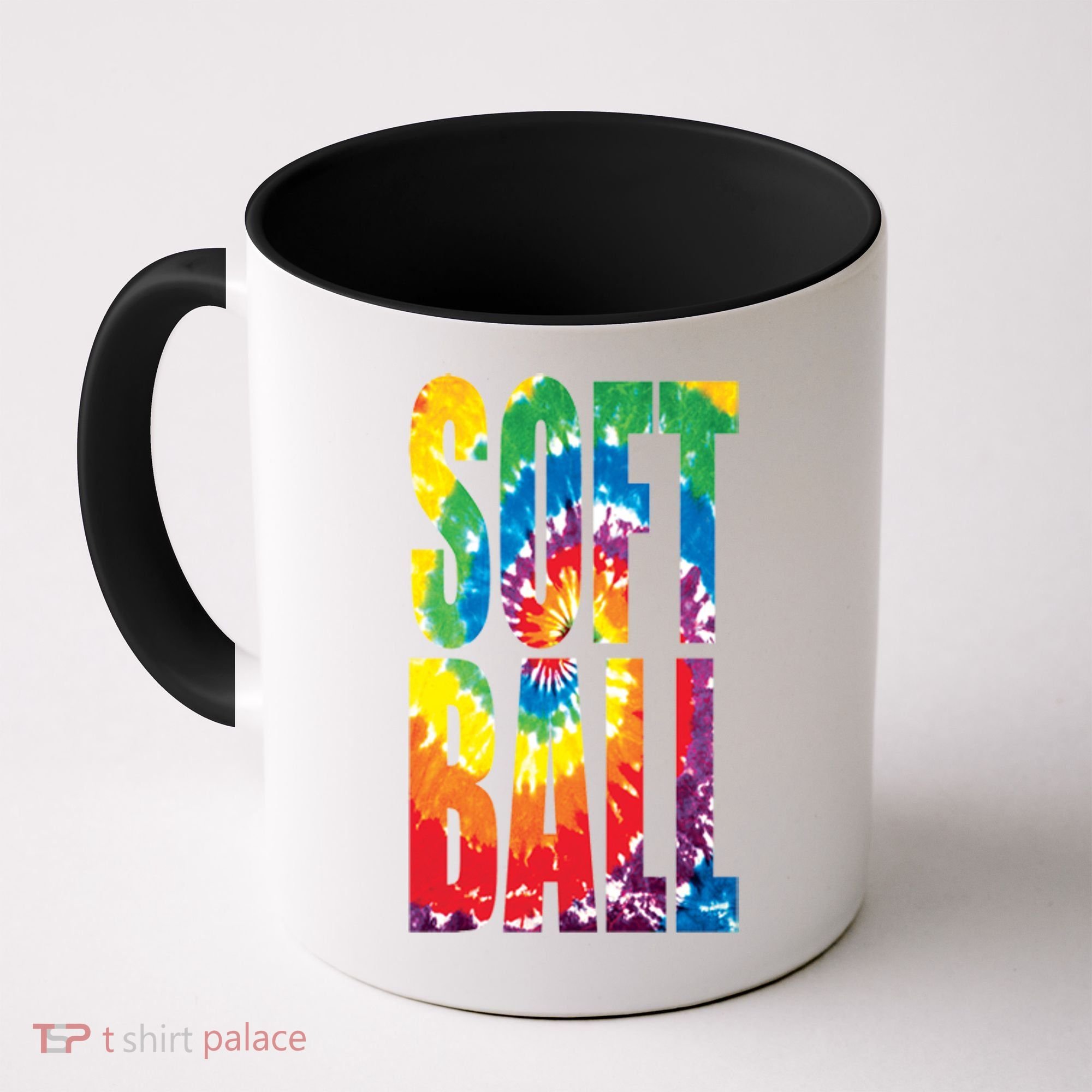 Softball Retro Tie Dye Coffee Mug