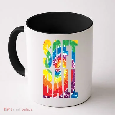 Softball Retro Tie Dye Coffee Mug
