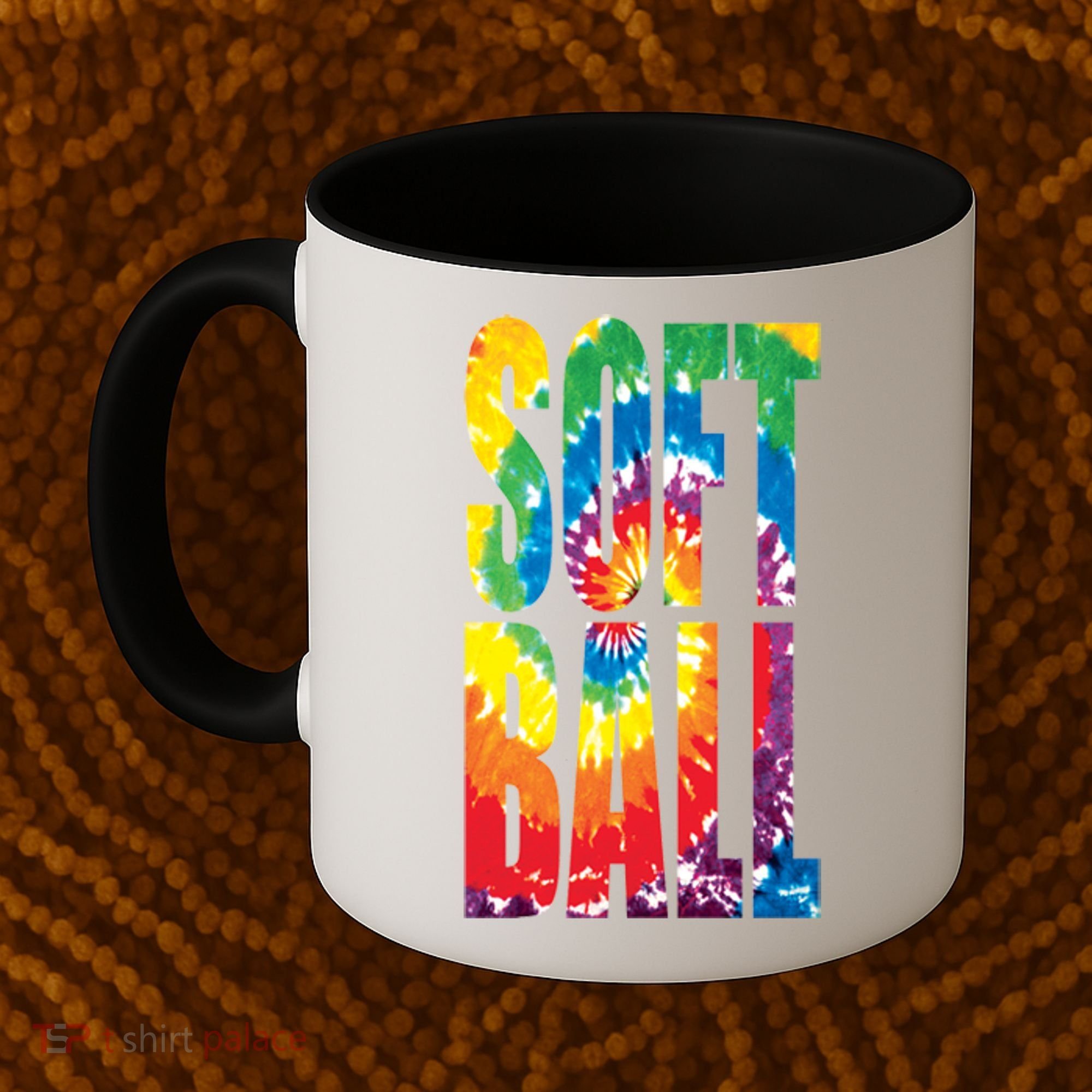 Softball Retro Tie Dye Coffee Mug