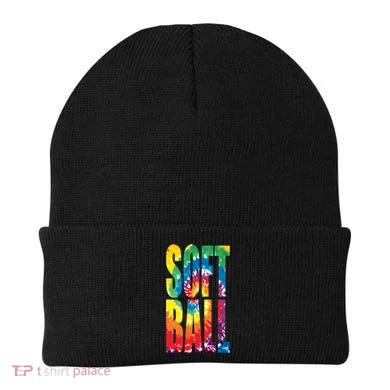 Softball Retro Tie Dye Beanie