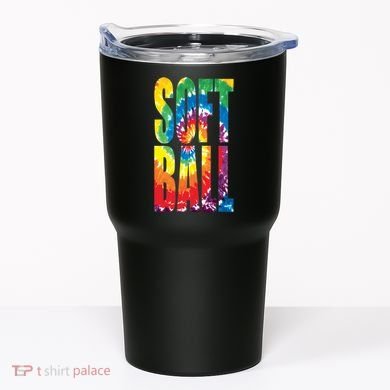 Softball Retro Tie Dye Tumbler