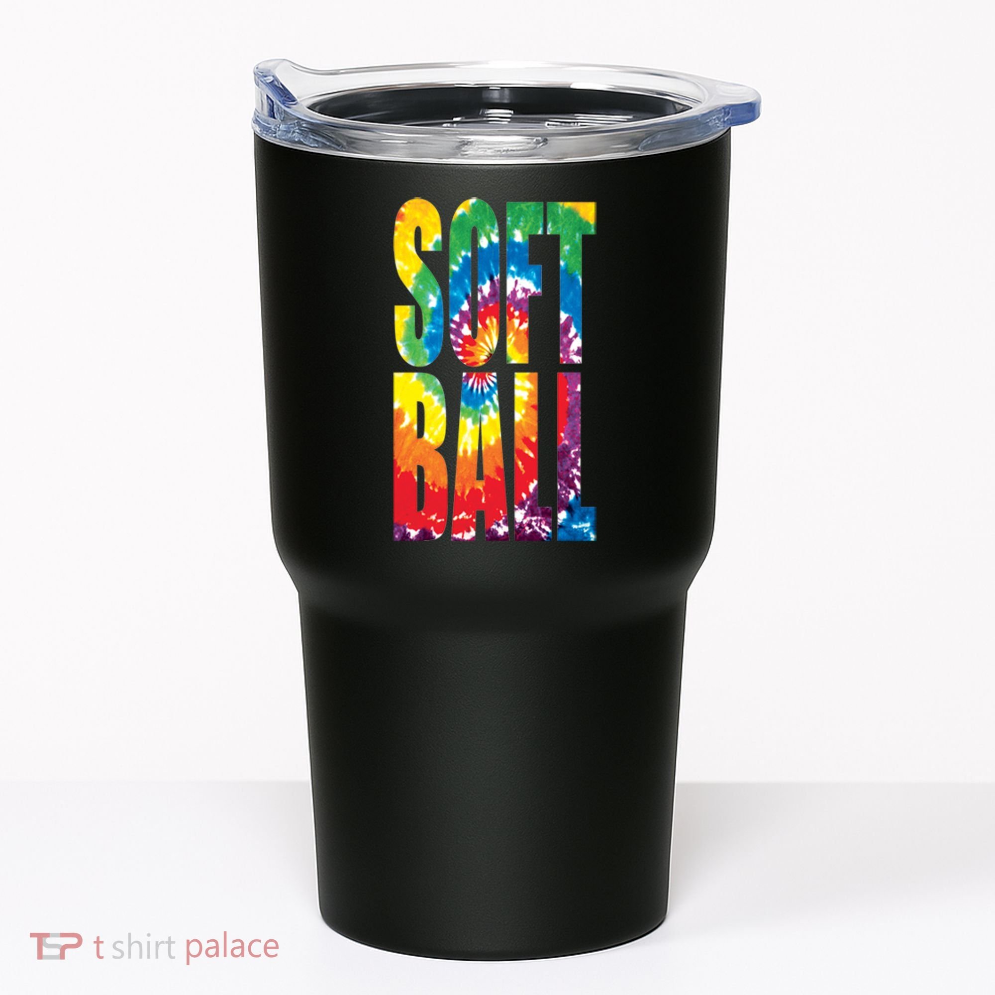 Softball Retro Tie Dye Tumbler