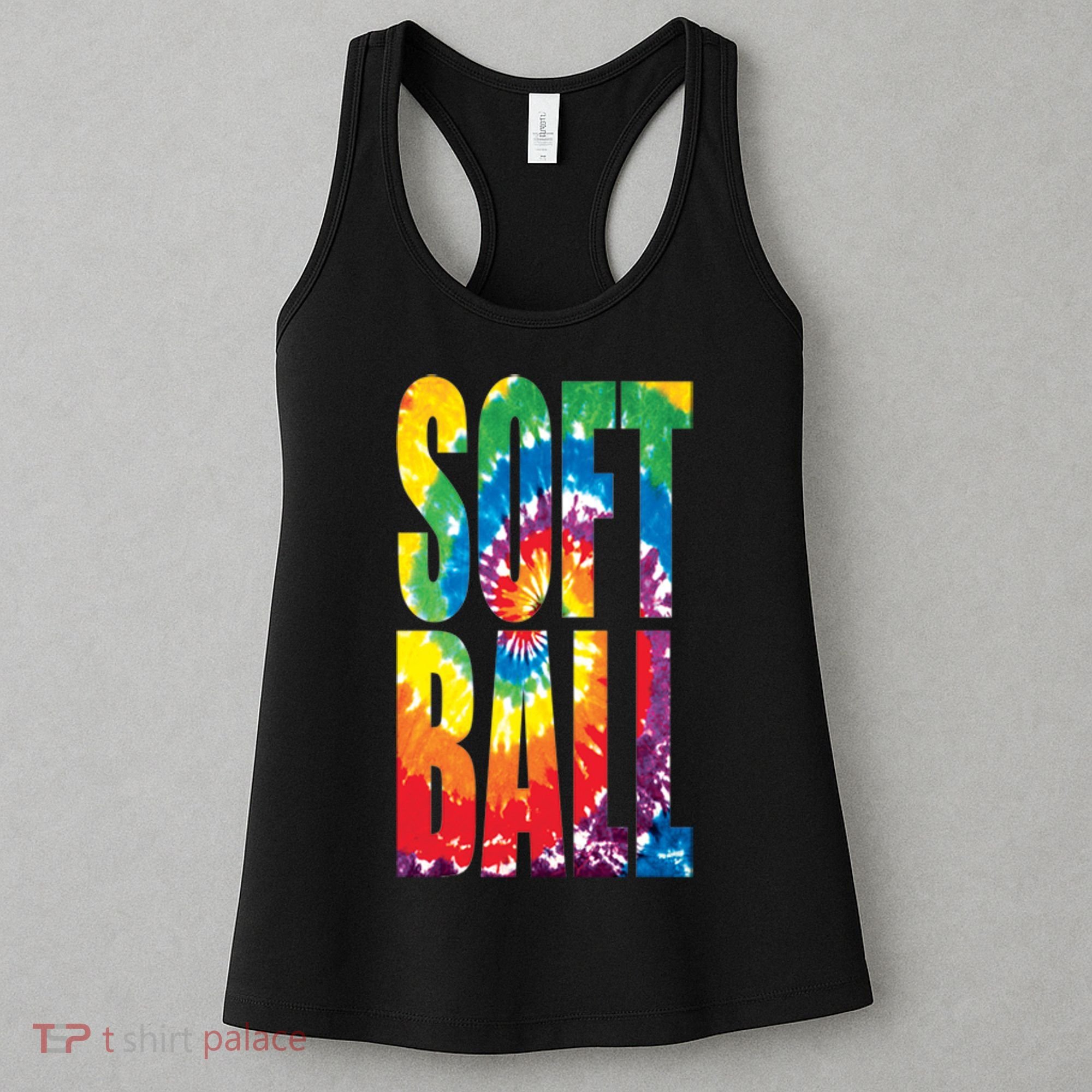 Softball Retro Tie Dye Women's Tank Top