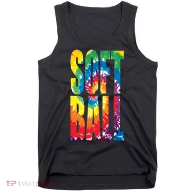 Softball Retro Tie Dye Tank Top