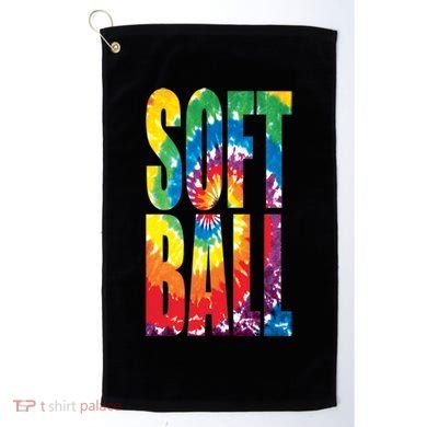Softball Retro Tie Dye Golf Towel