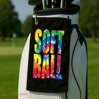 Softball Retro Tie Dye Golf Towel thumb 2