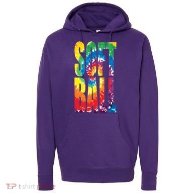 Softball Retro Tie Dye Hoodie